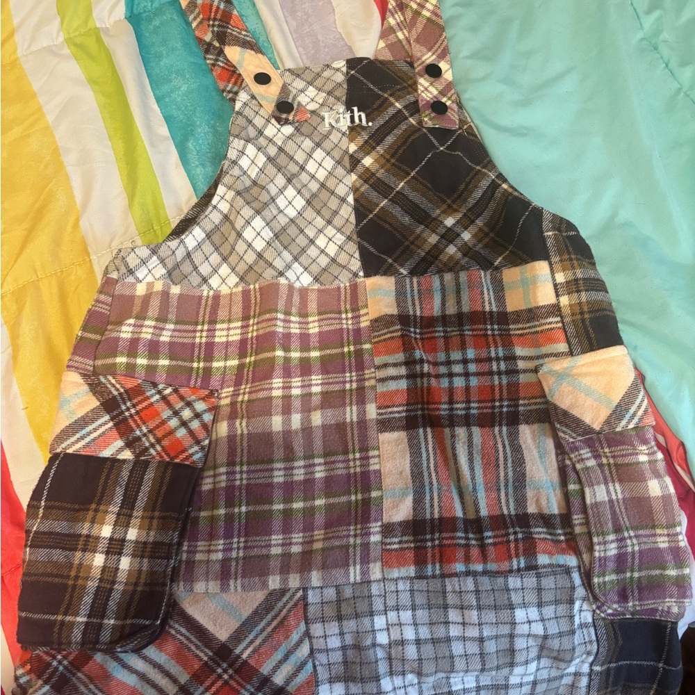 Patchwork Plaid Overalls